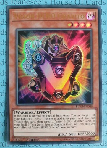 Vision HERO Gravito BLHR-EN009 Ultra Rare Yu-Gi-Oh Card 1st Edition New - Picture 1 of 3
