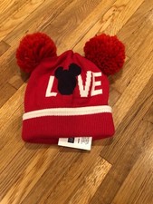 Baby Gap Mickey LOVE Pom Pom Beanie Size XS NWT