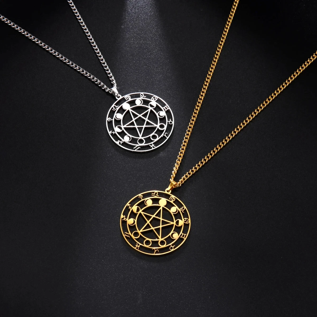 Eudora Collana pentagramma originale in argento sterling 925 per donna