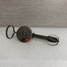 Vintage Betty Taplin Child's Metal Miniature Egg Beater Red Wood Handle