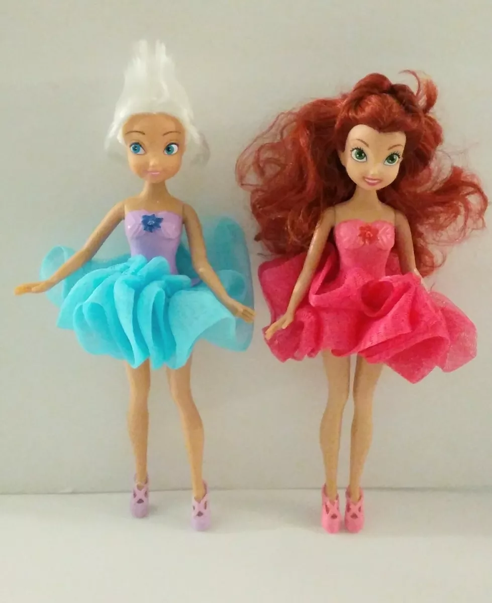 Disney Fairies Lot of 2 Dolls Periwinkle and Rosetta sponge bath