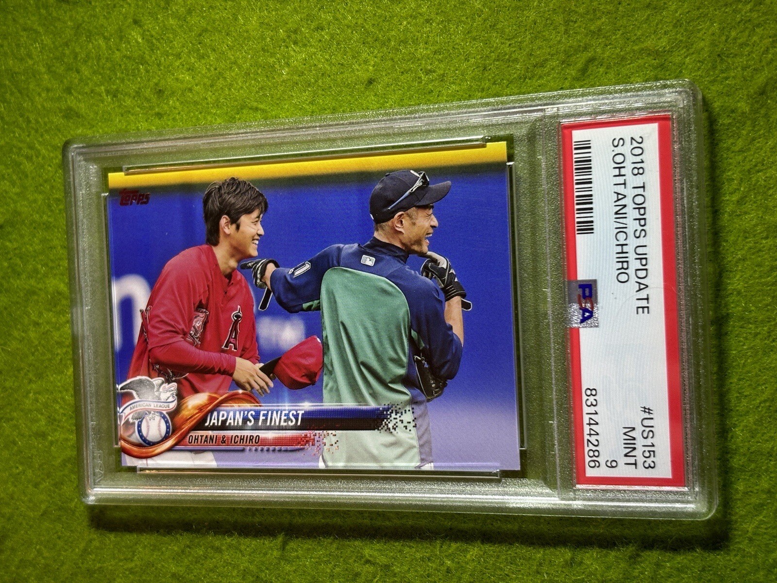Shohei Ohtani ROOKIE CARD Ichiro Suzuki PSA 9 MINT RC 2018 Topps Update  DODGERS view 19