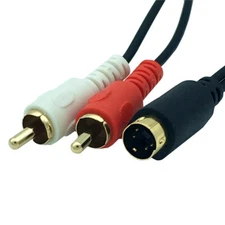 S-Video 4Pin to 2 RCA Male Audio Cables Combo 4 Pin S Video Male Cable Cord