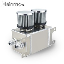 Universal Aluminum 1.2L Baffled Engine Oil Catch Can Breather Tank 2 Ports AN10