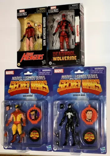Marvel Legends Lot 4: DEADPOOL, WARBIRD, - Secret Wars WOLVERINE, SPIDER-MAN New