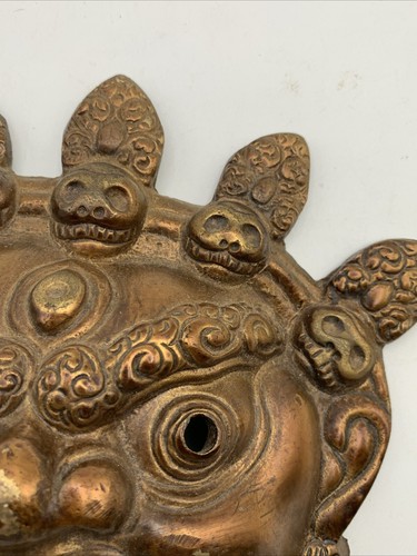 Vintage Nazar Battu Buddhist Mask Metal Wall Hanging - Picture 7 of 13