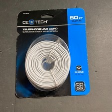 Commercial Electric 50' Telephone Line Cord Cable White Cord NEW