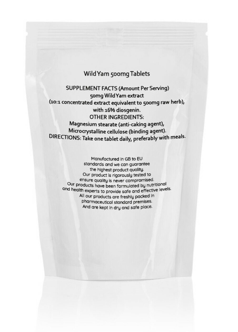 Wild Yam 500mg Vegetarian Tablets Diosgenin Estrogen Pack of 500 BULK