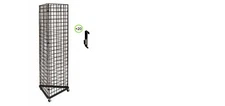 New!  3-Sided Gridwall Triangle Display + 20 Pcs.Utility Hooks - Black