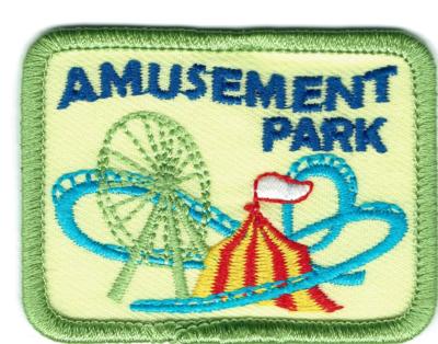 Girl Boy Cub AMUSEMENT PARK green Visit Day Patches Crests Badges SCOUT GUIDE