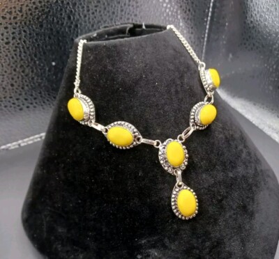 New Yellow Agate Stone Artisan Crafted Necklace