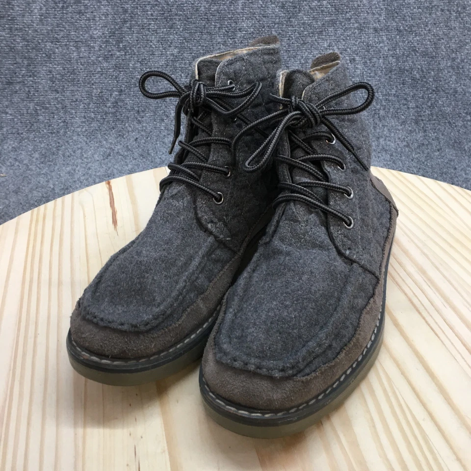 Botas femininas Toms Chukka 8,5 cinza cordova acolchoadas com cadarço casual conforto 140815 - Imagem 3 de 4