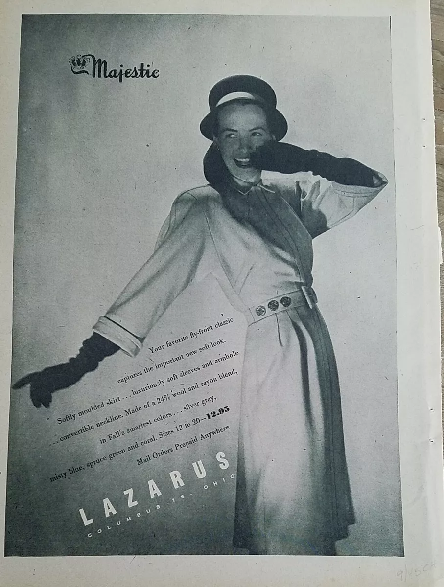 1945 Lazarus Columbus OH Ohio women s Majestic dress vintage fashion ad