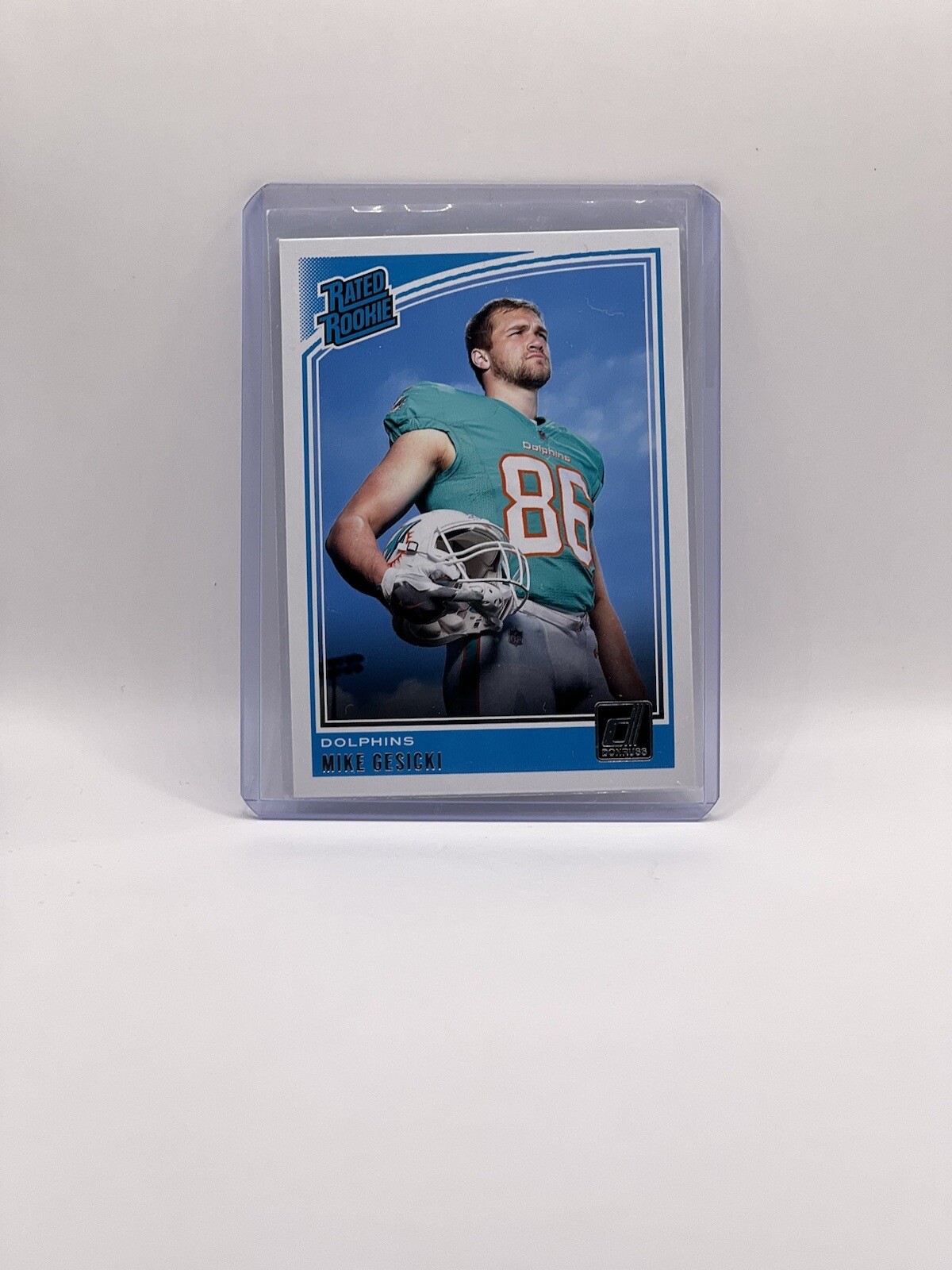 Mike Gesicki 2018 Panini Donruss Rated Rookie #337 Miami Dolphins Football Card