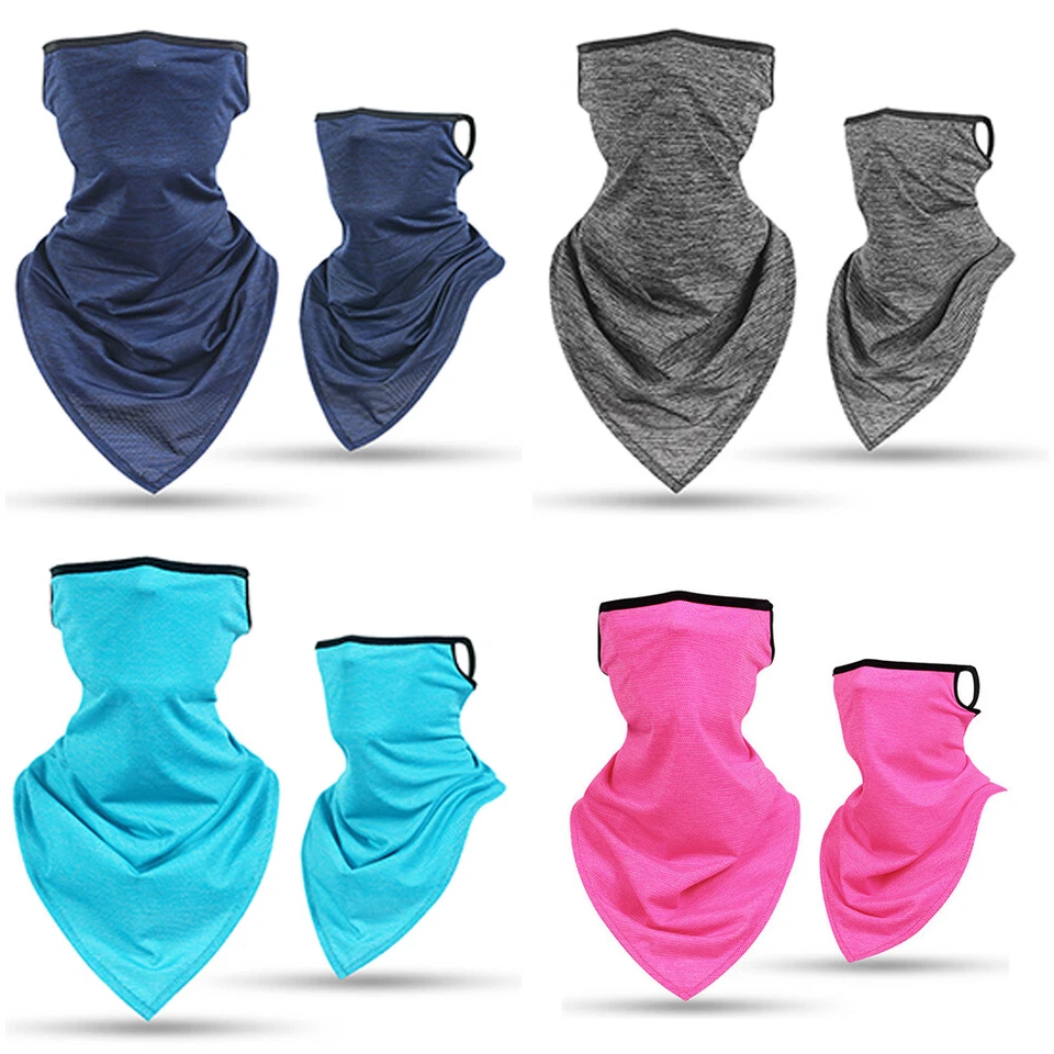 Máscara facial polaina cuello pasamontañas verano fresco pañuelos bucles oreja cara bufanda cubierta Foto 2 de 4