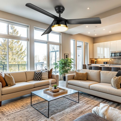 52 Inch Modern Ceiling Fan w/ Lights & Remote DC Motor Control Memory ...