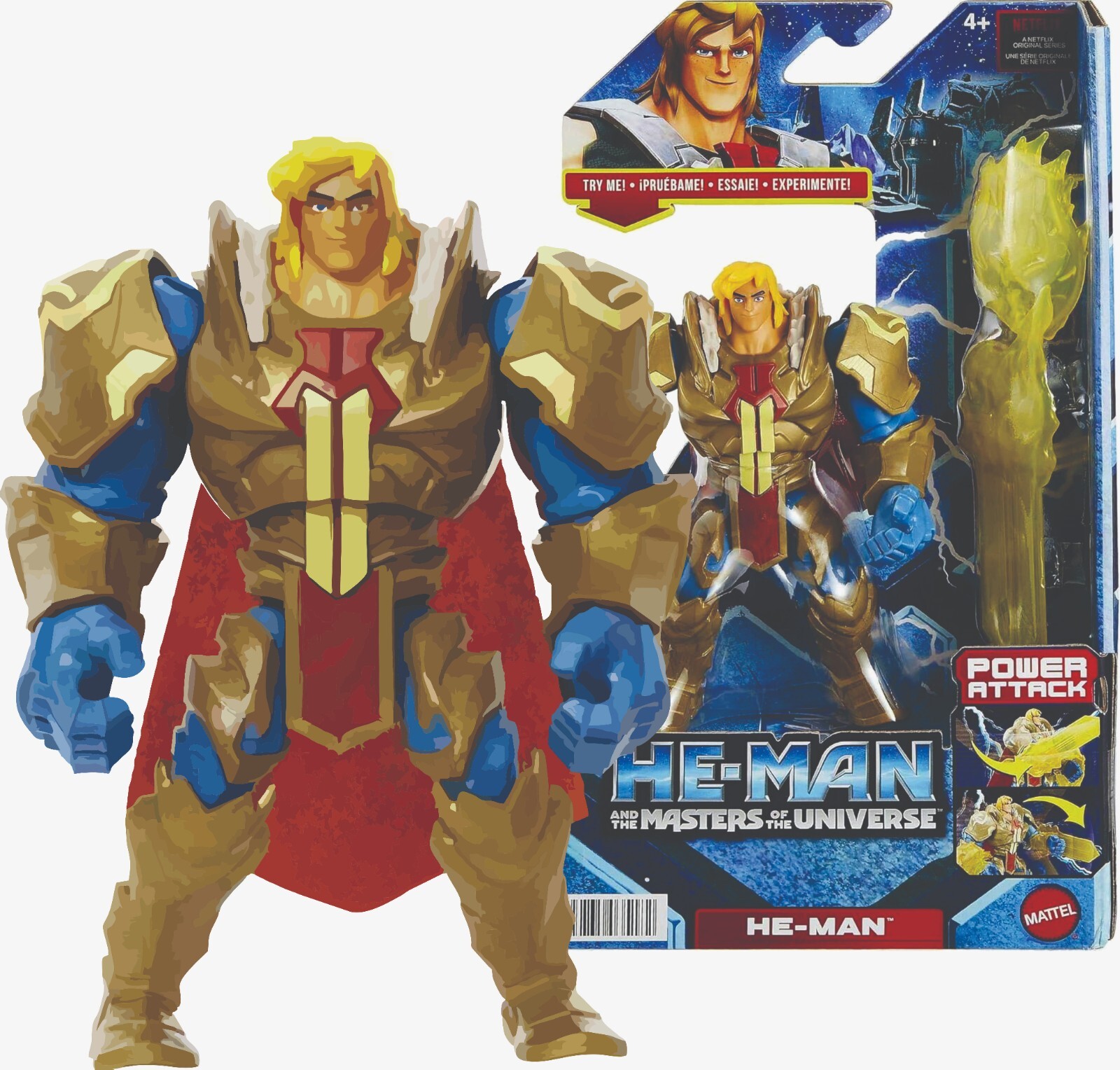 Masters of the Universe HE-MAN Action Figure Power Attack Netflix Mattel