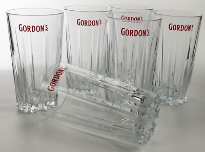 6 x Gordons Gin Glas Cocktailglas Longdrink Mixglas Gläser Bar Neu 0367