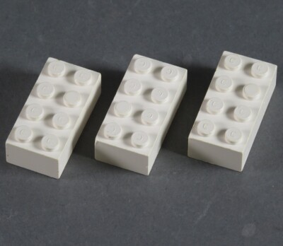 LEGO  3x Sonderstein C Teststein Stein Brick Weiß von Bayer Test Stein selten 