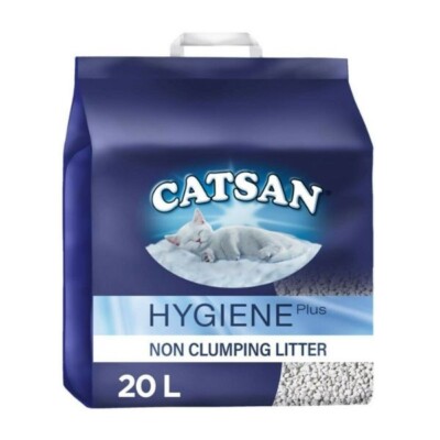 Catsan Hygiene Katzenstreu ohne Klemmung - nimmt Feuchtigkeit auf und sperrt sie ab 20L