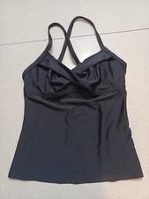 Athleta Tankini Swim Top Size 34B 34C Black Underwire Crossback