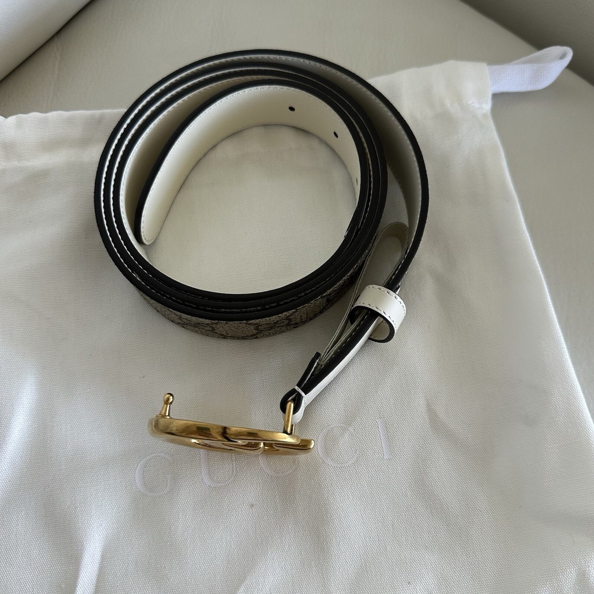 NEW GUCCI Belt White Supreme Brown 625839 Sz 120 Cm 48 In | eBay