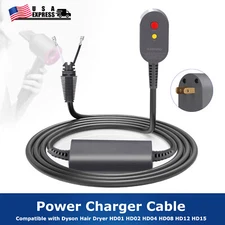 Plug Power Cord 110V replace for Dyson Hair Dryer HD01 HD02 HD04 HD08 HD12 HD15