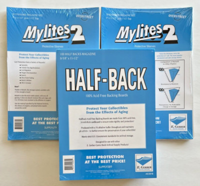 100 E. Gerber Magazine Mylites 2 900M2 & 24 PT Half-Backs 858HB Set of 100