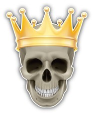 Skull Golden Crown Car Bumper Sticker Decal