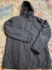 Calvin Klein Outerwear Lined Winter Coat Jacket Black Full Zip w/Hood Sz Medium