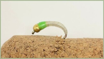 Goldhead Buzzer Fliegen, 6 x White & Lime Okey Dokeys gemischt 10/12, Epoxidfliegen