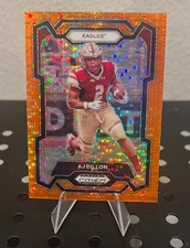 2024 Panini Prizm Draft Picks AJ Dillon - Orange Pulsar /49 - Go Birds