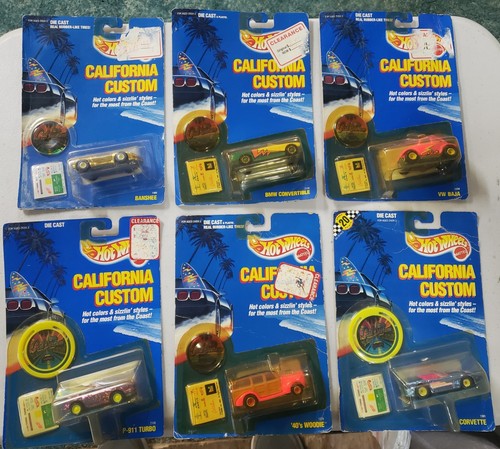 Vintage Hot Wheels California Custom Lot 1989 SIX VARIATIONS Mattel Real Riders