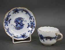 Meissen Mokkatasse 1. Wahl Reicher Drache, kobaltblau, goldschattiert nach 1860