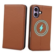 Wallet Case for iPhone 17 6.3", Genuine Leather Flip Folio Case Compatible