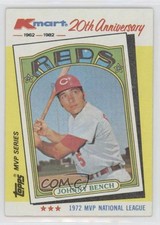 1982 Topps Kmart MVP Series Box Set Johnny Bench #22 HOF 0z2x