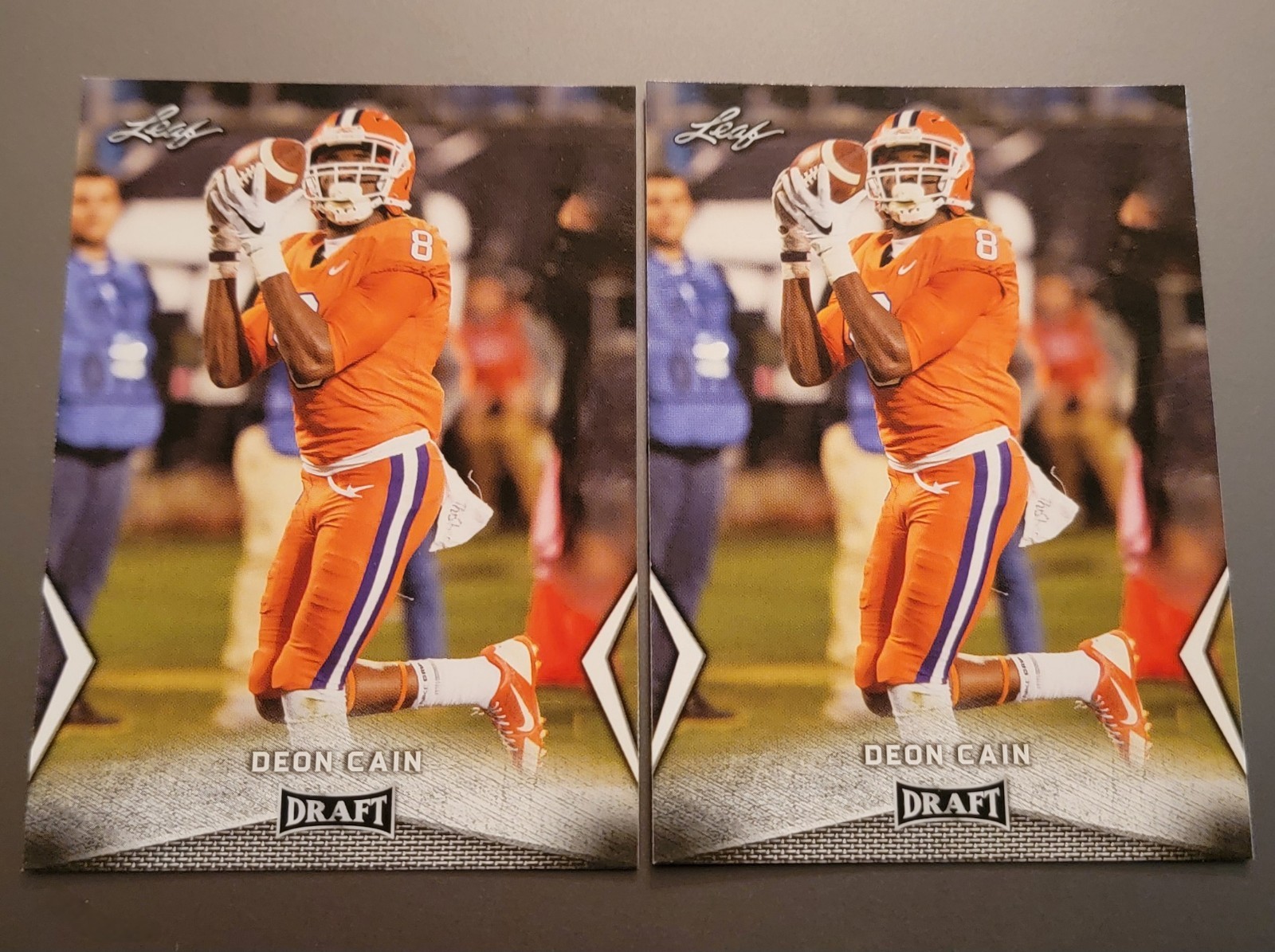 2018 Leaf Draft DEON CAIN #18 Rookie Football Card RC Lot (2) - Colts, Steelers