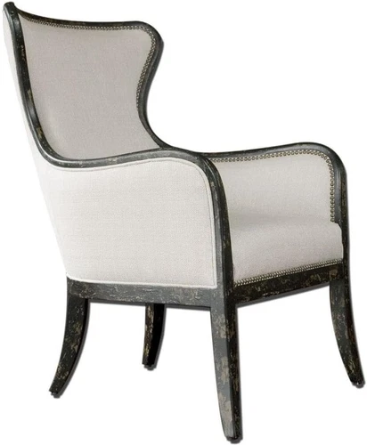 Elegant Sandy Wing Back Armchair in Solid Wood for Timeless Comfort - Picture 1 of 6