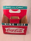 Vintage 1950s 60s Coca Cola King Size fishtail logo bottle carton carrier 6 pack