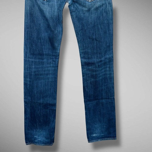 Diesel Jeans Mens 27x36 Blue Denim Larkee Straight Leg Faded Whiskered Distress - Picture 7 of 16