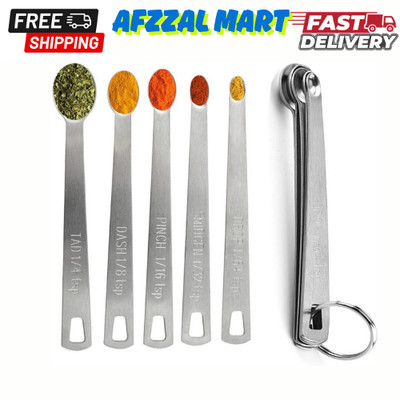Measuring Spoons Set, Includes 1/4 tsp, 1/8 tsp, 1/16 tsp, 1/32 tsp, 1/64 tsp,