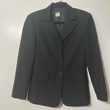 United Colors of Benetton Women  s Black Blazer 3 Button Formal Jacket Sz 40