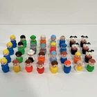 Vintage Fisher Price Little People Lot Of 32 Plastic Figures Men Women Boys Girl