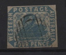 Western Australia QV Fine Used Stamp - 4d Pale Blue - SG3