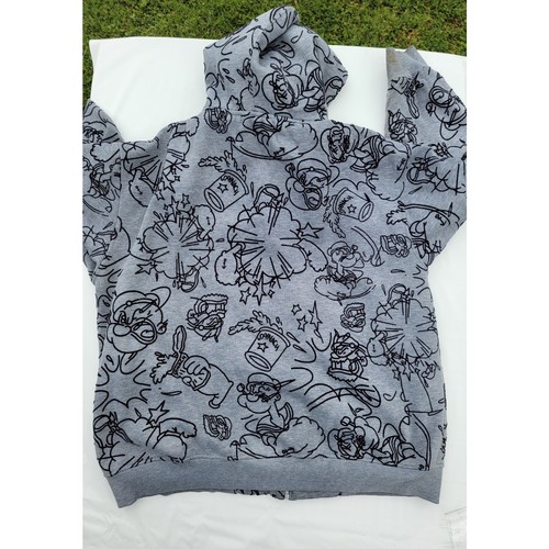 Felpa Popeye VS. Bluto Puffer full zip bianca e nera taglia 3X - Foto 2 di 12