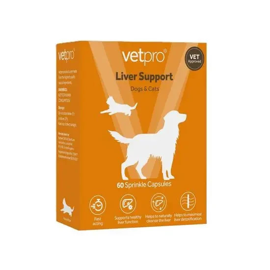 Vetpro Liver Support Supplement Sprinkle Capsules for Cats & Dogs