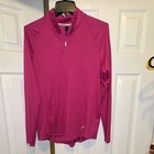 adidas Golf Women's Pink Solid 1/4 Zip Long Sleeve Collared Polo L — photo 2