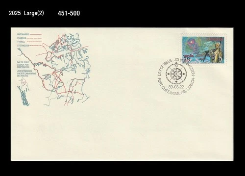 Polar Explorer History, Sailing Ship, Dog Sleigh,Map,Canada 1989 FDC,Cover