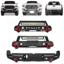 Stubby Front Rear Bumper For 2016-2023 Toyota Tacoma Wwinch Plate Led Lights