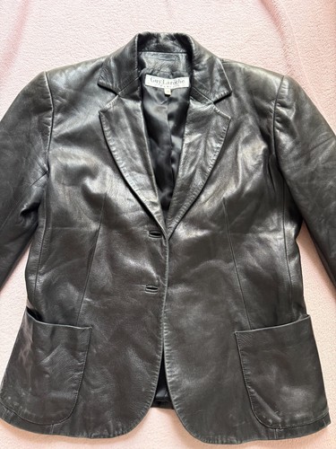 Guy Laroche, Vintage 90s Guy Laroche Paris Black Leather Jacket